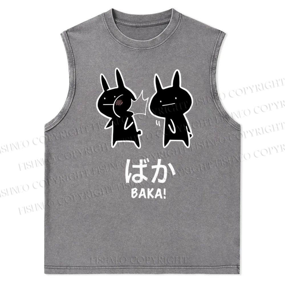 Unisex Baka Printed Snowflake Washed Vest