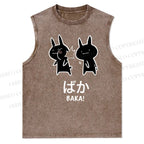Unisex Baka Printed Snowflake Washed Vest