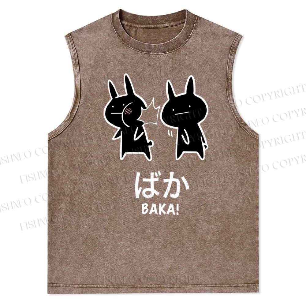 Unisex Baka Printed Snowflake Washed Vest