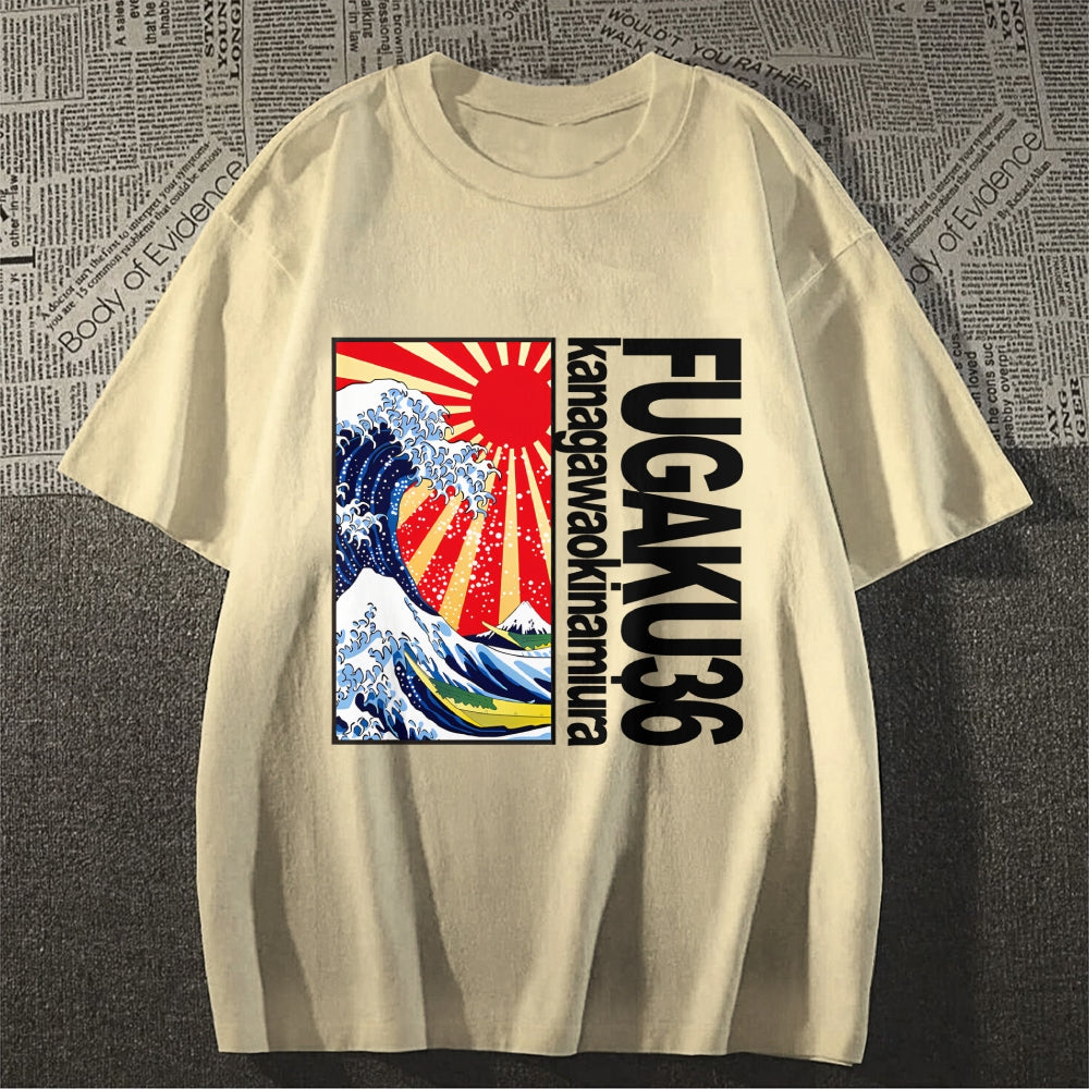 Thirty-six Views of Mount Fuji Cotton casual T-shirt