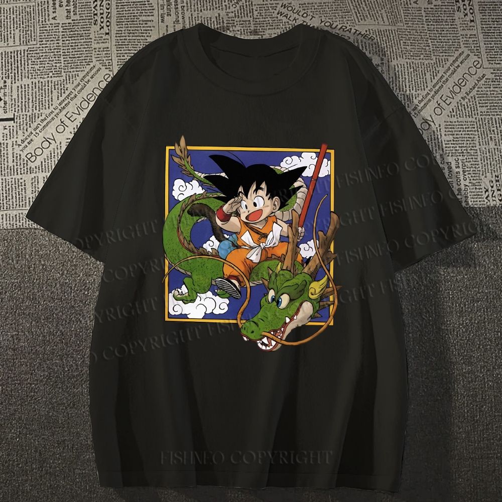 Unisex Japanese Vintage Dragon Ball Graffiti Classic Cotton T-shirt
