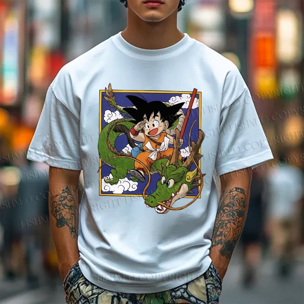 Unisex Japanese Vintage Dragon Ball Graffiti Classic Cotton T-shirt