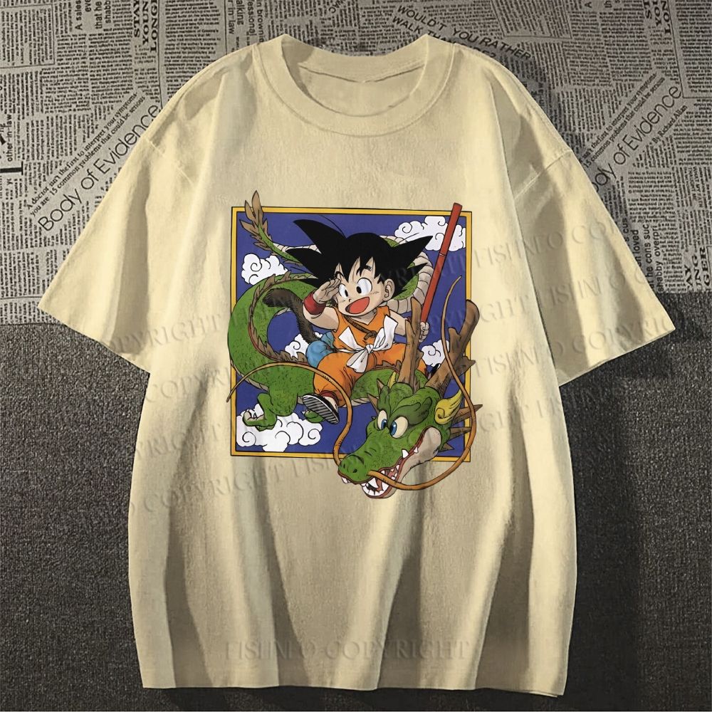 Unisex Japanese Vintage Dragon Ball Graffiti Classic Cotton T-shirt
