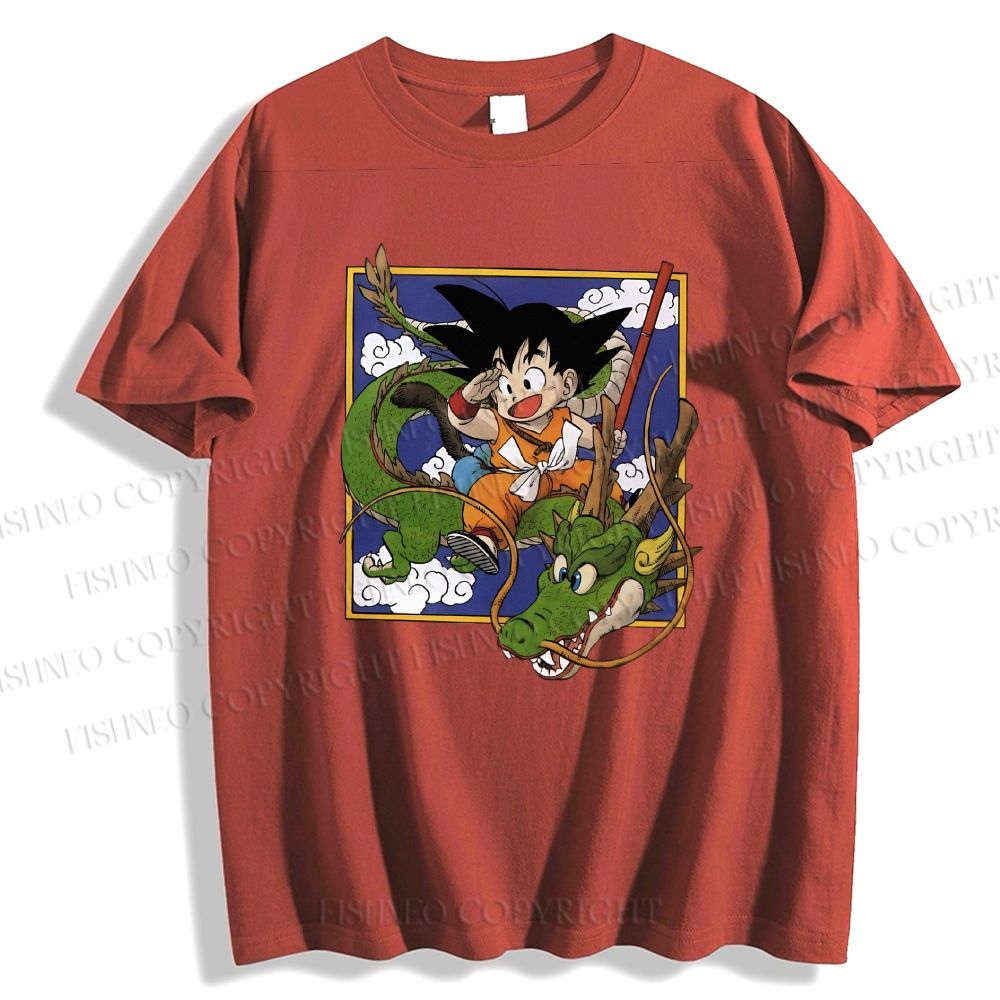 Unisex Japanese Vintage Dragon Ball Graffiti Classic Cotton T-shirt