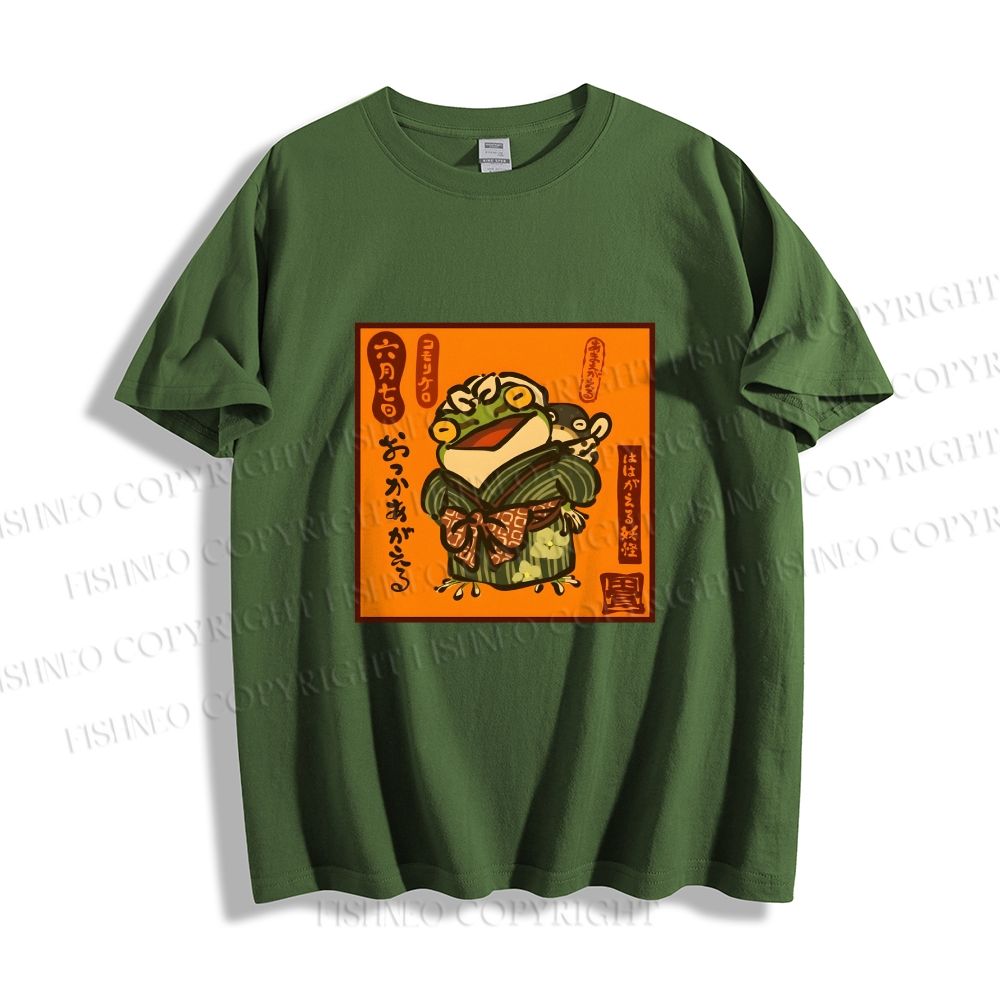 Unisex Vintage Japanese Frog Graffiti Classic Cotton T-shirt