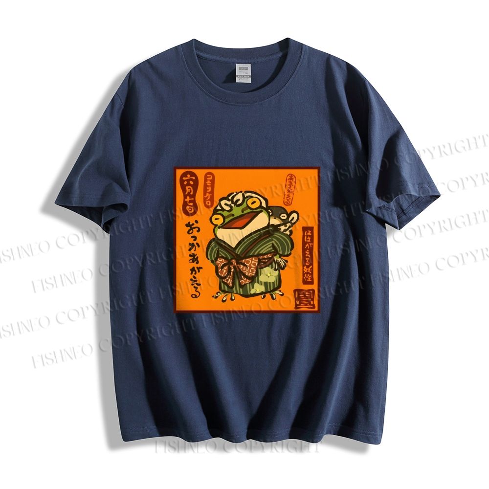 Unisex Vintage Japanese Frog Graffiti Classic Cotton T-shirt