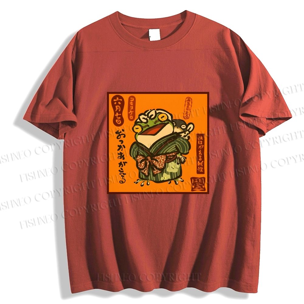 Unisex Vintage Japanese Frog Graffiti Classic Cotton T-shirt
