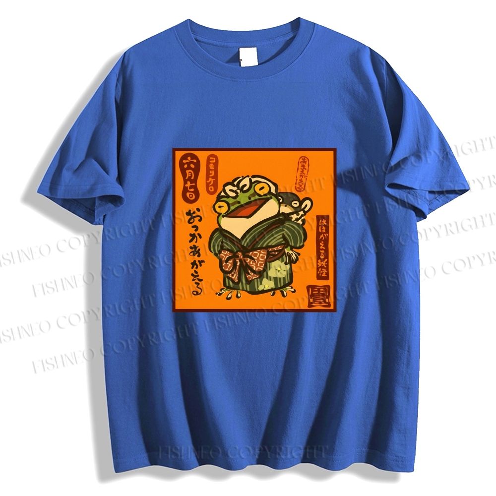Unisex Vintage Japanese Frog Graffiti Classic Cotton T-shirt