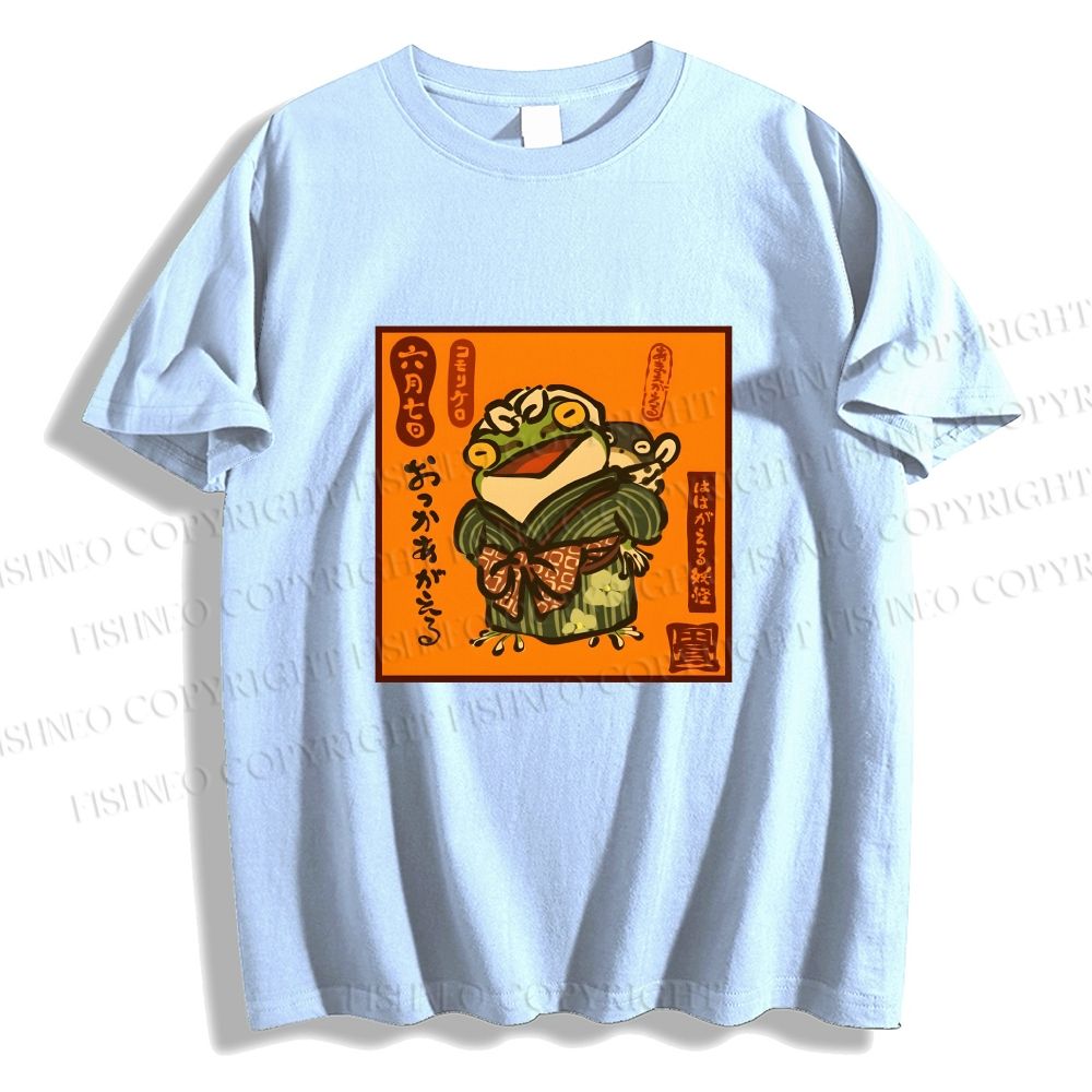 Unisex Vintage Japanese Frog Graffiti Classic Cotton T-shirt