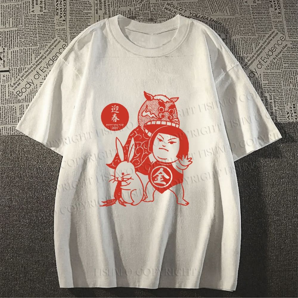 Unisex Vintage Japanese Art Classic Cotton T-shirt