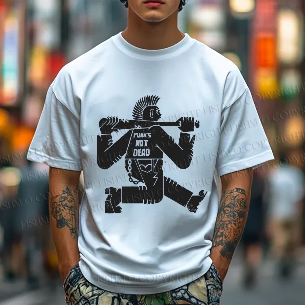 Unisex Vintage Punk Graffiti Classic Cotton T-shirt