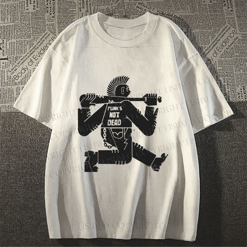 Unisex Vintage Punk Graffiti Classic Cotton T-shirt