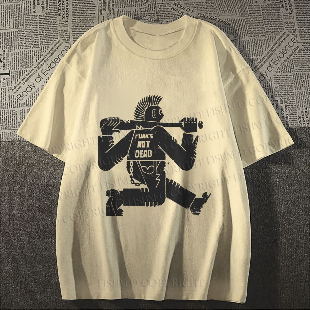 Unisex Vintage Punk Graffiti Classic Cotton T-shirt