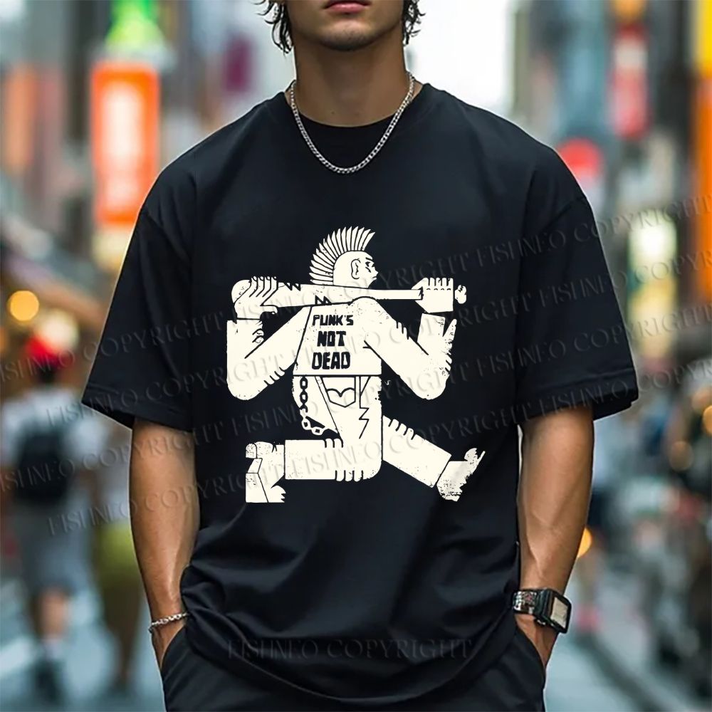 Unisex Vintage Punk Graffiti Classic Cotton T-shirt
