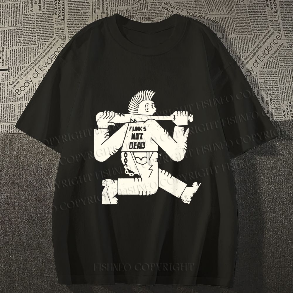Unisex Vintage Punk Graffiti Classic Cotton T-shirt