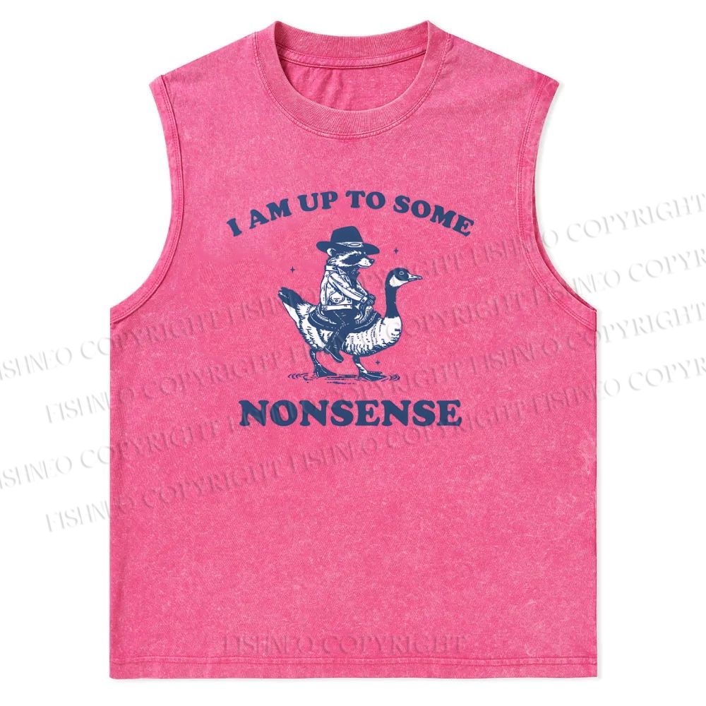 Unisex I Am Up To Some Nonsense Printed Snowflake Washed Vest