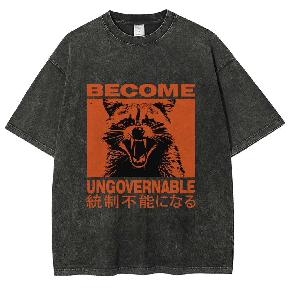 Ungovernable Raccoon Washed T-Shirt
