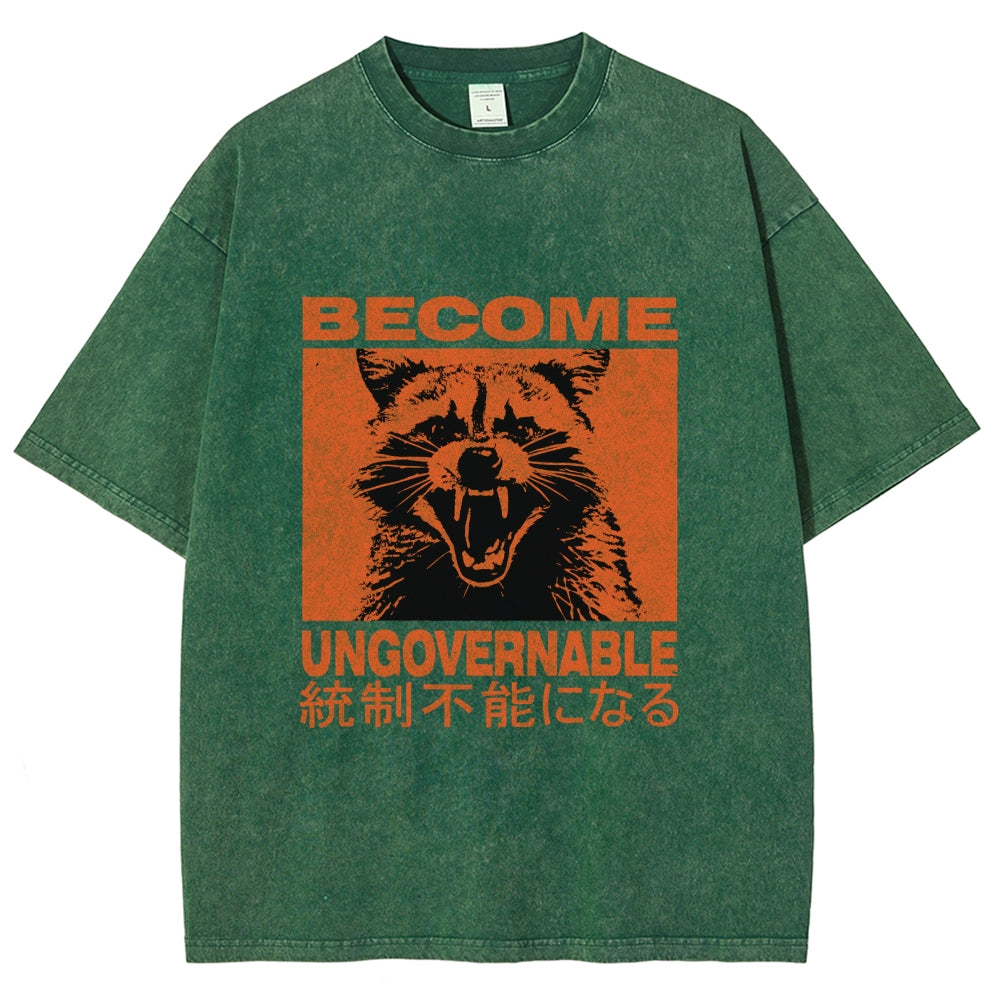 Ungovernable Raccoon Washed T-Shirt