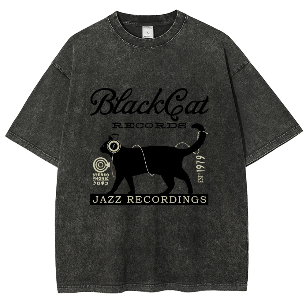 Black Cat Japan Washed T-Shirt