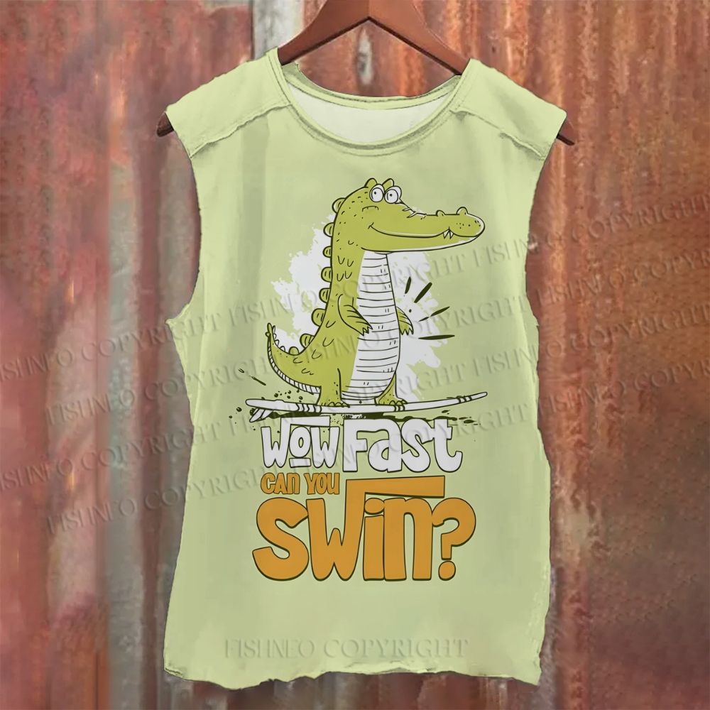 Casual Cartoon Monster Printed Tank Top