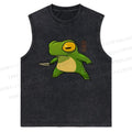 Unisex Cartoon Frog Snowflake Washed Vest