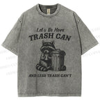 Unisex Vintage Raccoon Printed Washed Tee