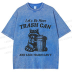Unisex Vintage Raccoon Printed Washed Tee