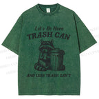 Unisex Vintage Raccoon Printed Washed Tee