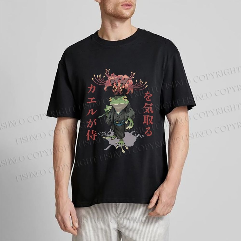 Unisex Japanese Frog Samurai Classic Cotton T-shirt