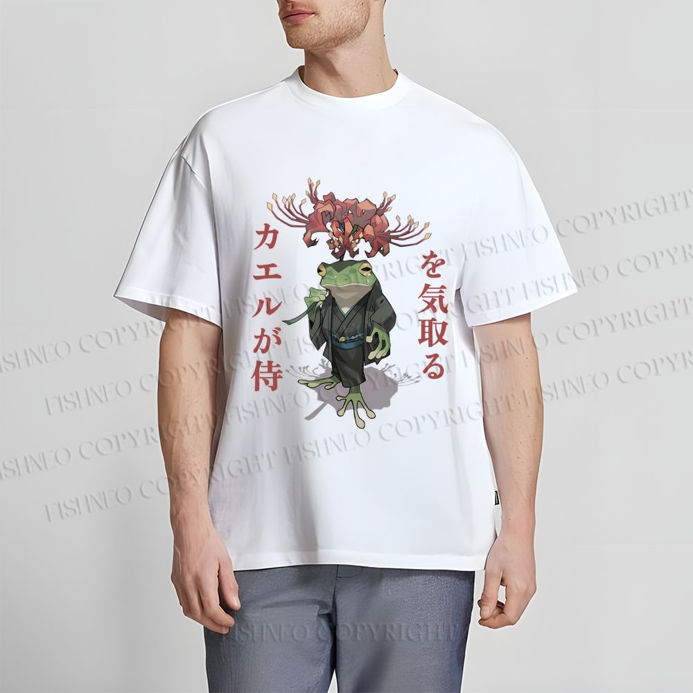 Unisex Japanese Frog Samurai Classic Cotton T-shirt
