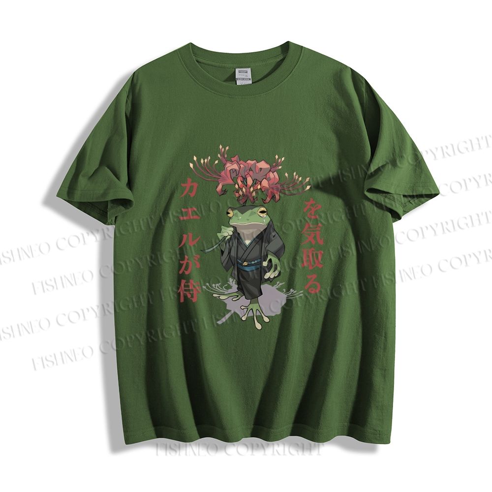 Unisex Japanese Frog Samurai Classic Cotton T-shirt