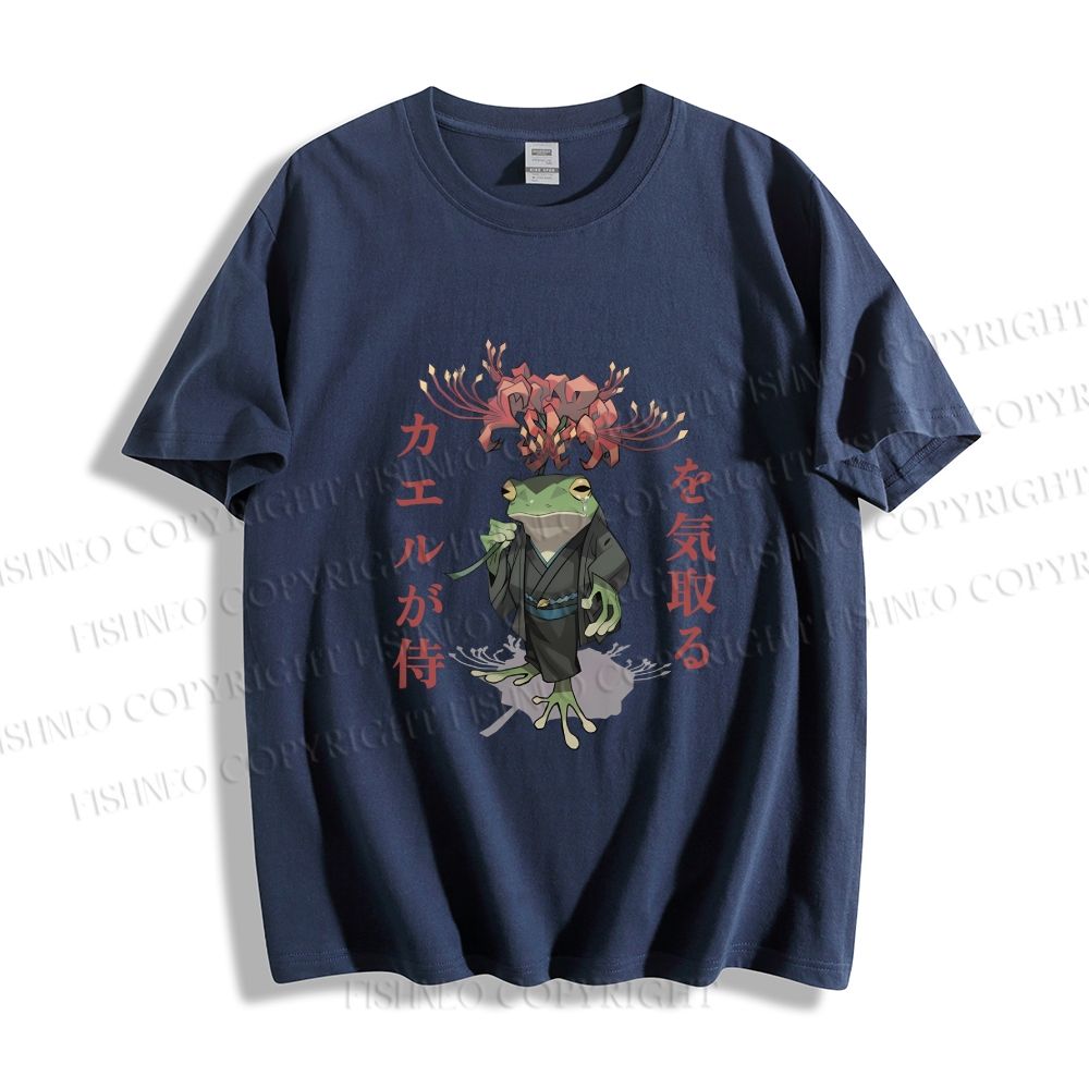 Unisex Japanese Frog Samurai Classic Cotton T-shirt