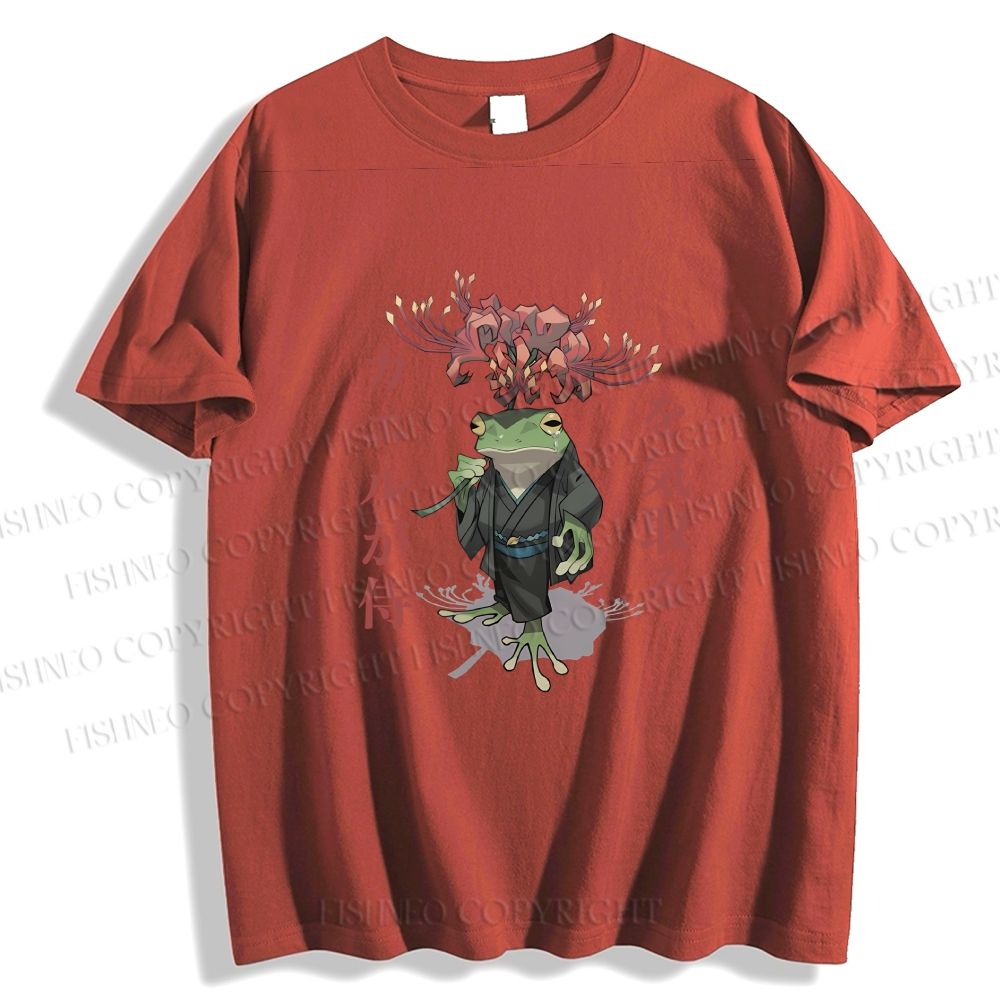 Unisex Japanese Frog Samurai Classic Cotton T-shirt