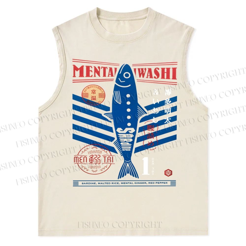 Unisex Fish Market Snowflake Washed Vest