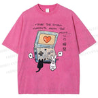 Unisex Heart Moment Printed Washed Tee