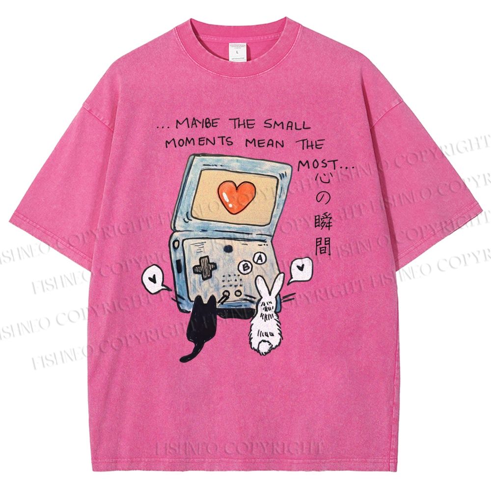 Unisex Heart Moment Printed Washed Tee