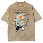 Unisex Heart Moment Printed Washed Tee