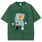 Unisex Heart Moment Printed Washed Tee