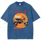 Unisex Motorcycle Printed Washed Tee