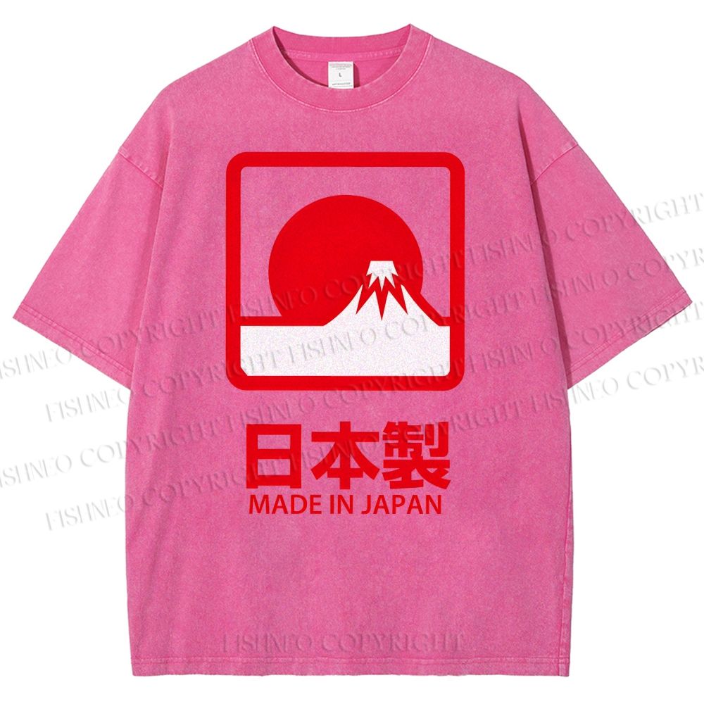 Unisex Mount Fuji Printed Washed Tee