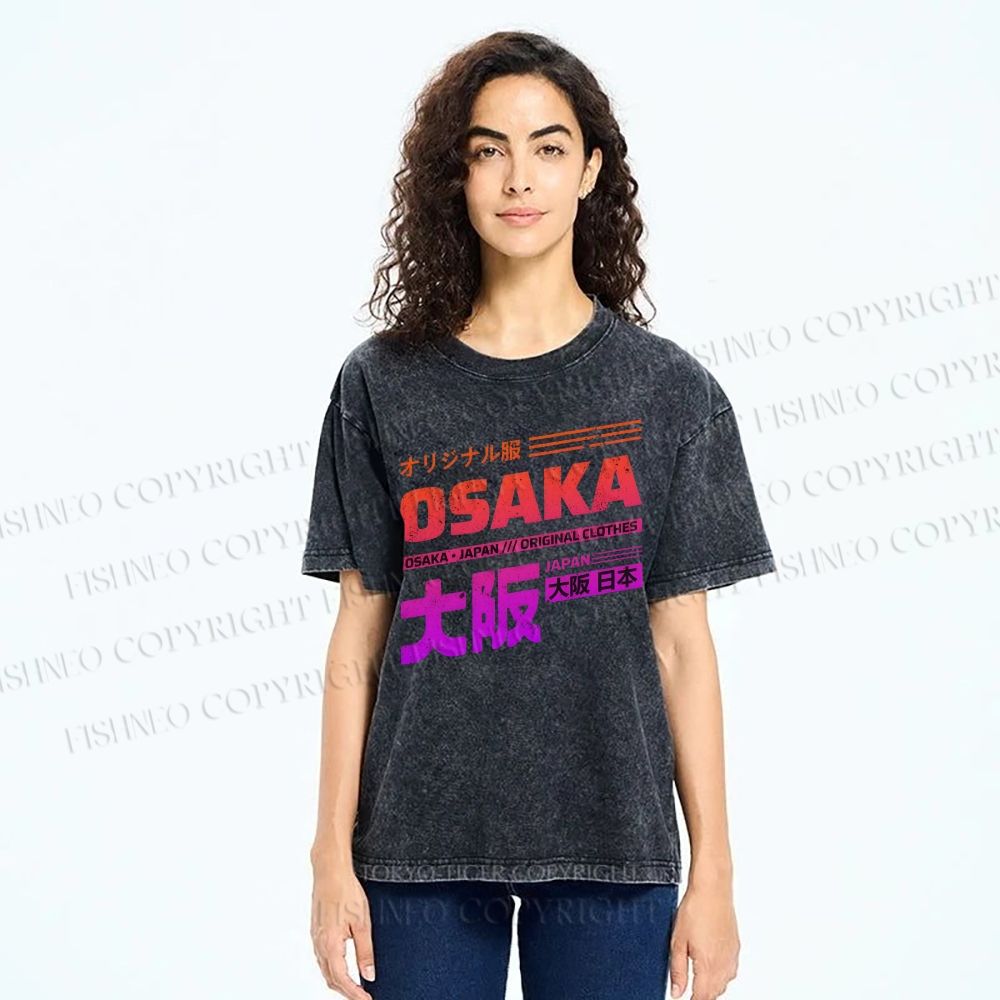Unisex Osaka Printed Washed Tee