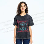 Unisex Japanese Aquarium Printed Washed Tee