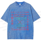 Unisex Japanese Aquarium Printed Washed Tee