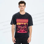 Unisex Sandwich Graffiti Printed Washed Tee