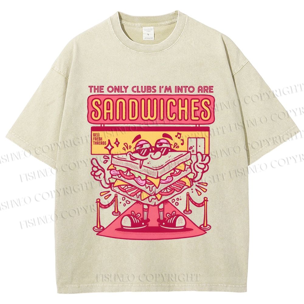 Unisex Sandwich Graffiti Printed Washed Tee