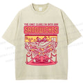 Unisex Sandwich Graffiti Printed Washed Tee
