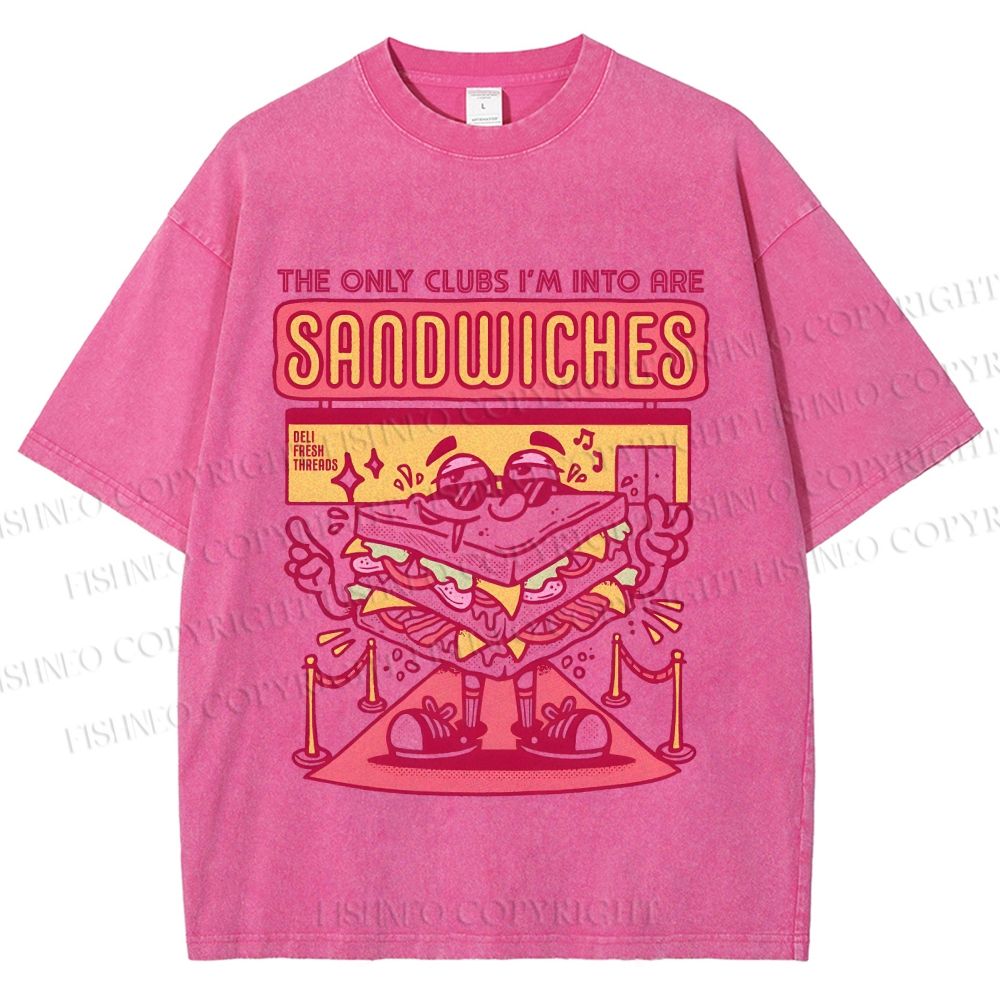 Unisex Sandwich Graffiti Printed Washed Tee