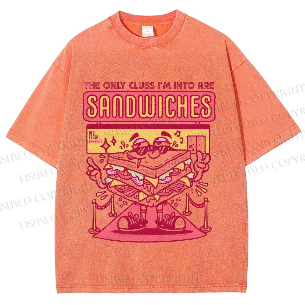 Unisex Sandwich Graffiti Printed Washed Tee