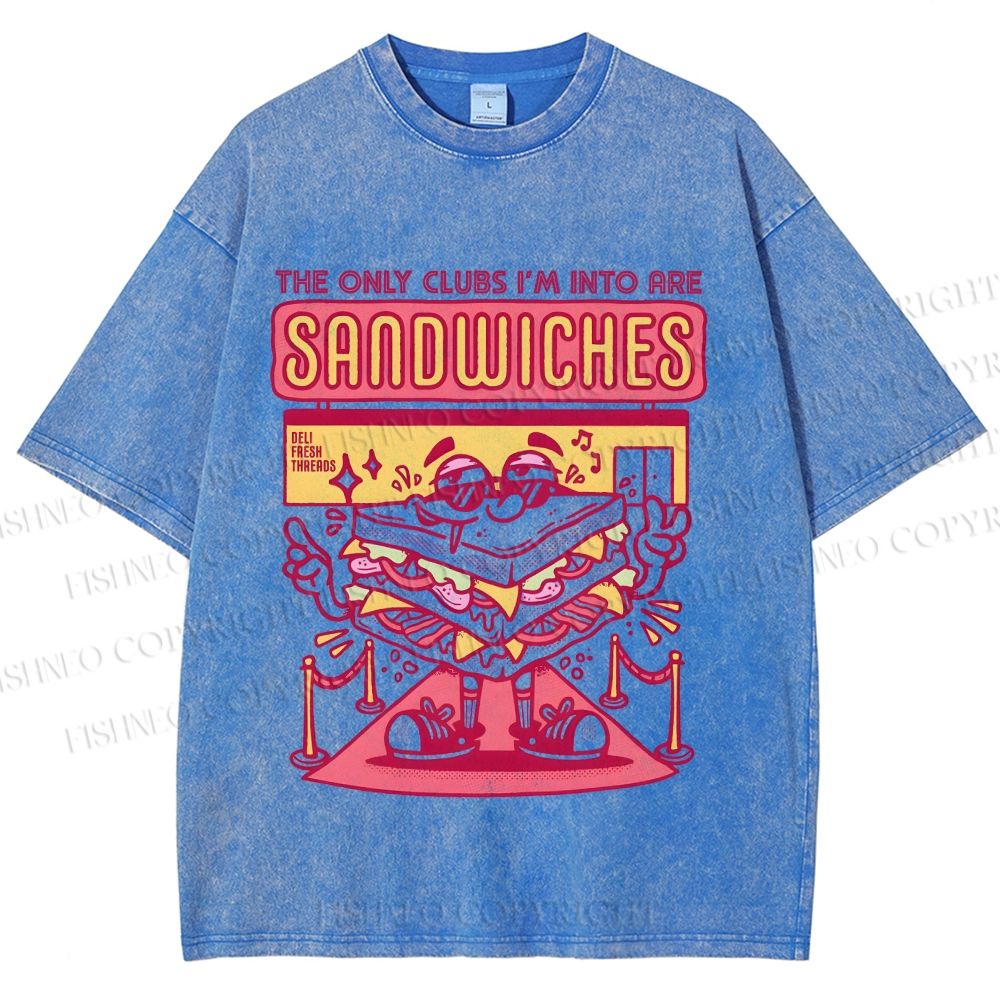 Unisex Sandwich Graffiti Printed Washed Tee