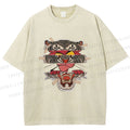 Unisex Tiger Pink Panther Printed Washed Tee